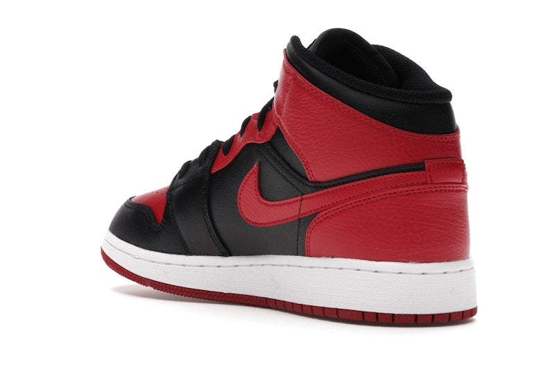 Air Jordan 1 Mid Banned (2020) (GS) - Black/Gym Red-White - 554725-074 - 23