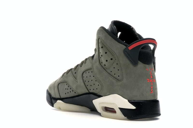 Air Jordan 6 Retro Travis Scott (GS) - Medium Olive/Black-Sail-University Red - CN1085-200 - 23