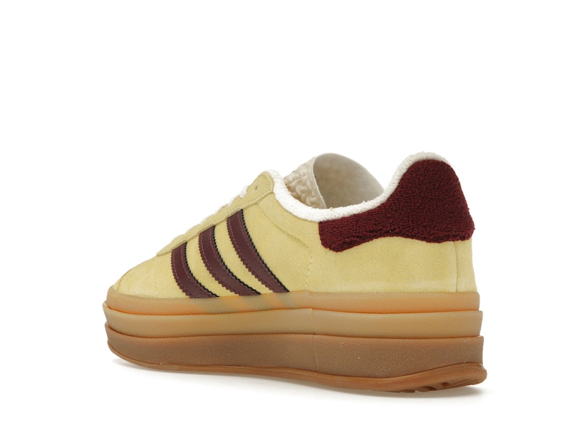 adidas Gazelle Bold Almost Yellow Maroon (Women's) - Almost Yellow/Maroon/Wonder White - IF5937 - 23