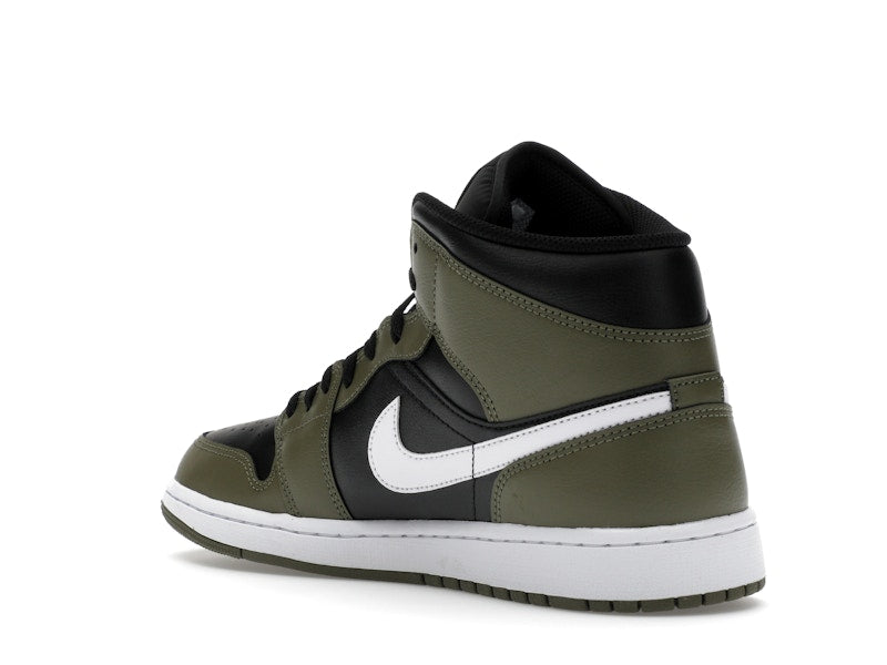 Air Jordan 1 Mid Black White Olive - Black/Medium Olive/Sail/White - DQ8426-092 - 23