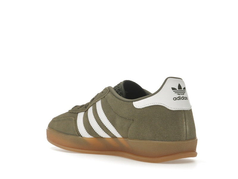 adidas Gazelle Indoor Olive Strata Cloud White Gum - Olive Strata/Cloud White/Gold Metallic - JQ0174 - 23