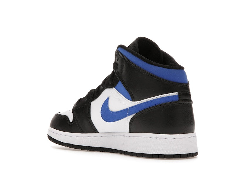 Air Jordan 1 Mid White Black Royal (GS) - White/Racer Blue-Black - 554725-140 - 23