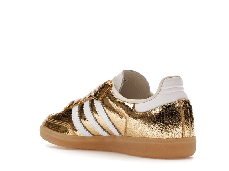 Adidas Samba OG Gold Metallic Cracked Leather - Gold Metallic/White/Core White - KI5719 - 23
