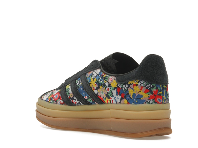 adidas Gazelle Bold Liberty London Floral Embroidery (Women's) - Core Black/Supplier Colour/Gold Metallic - JI2572 - 23