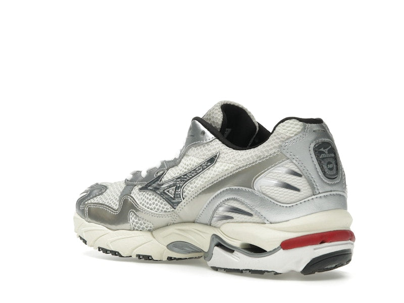 Mizuno Wave Rider 10 White Black Rythmic Red - vue 24