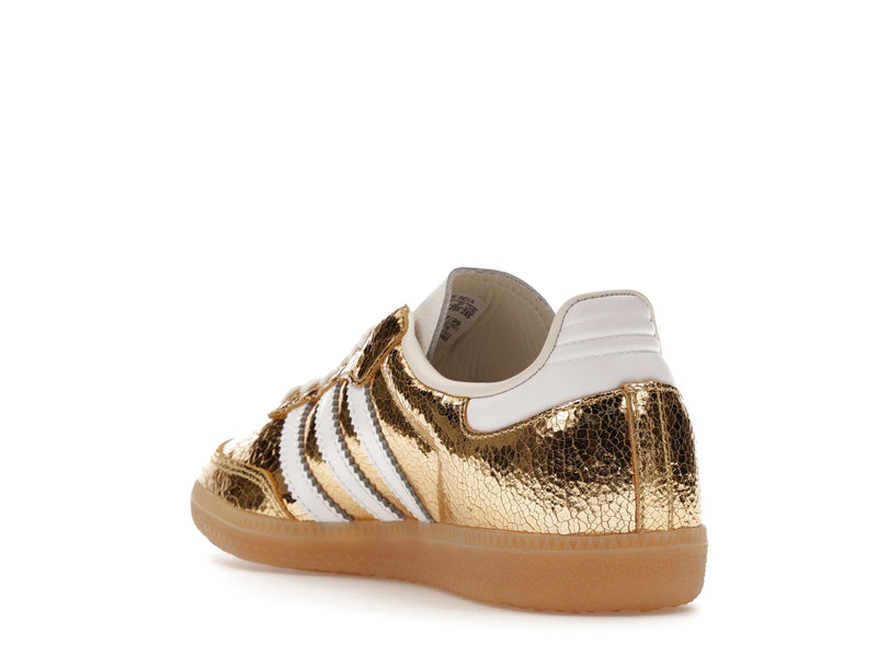 Adidas Samba OG Gold Metallic Cracked Leather - Gold Metallic/White/Core White - KI5719 - 24