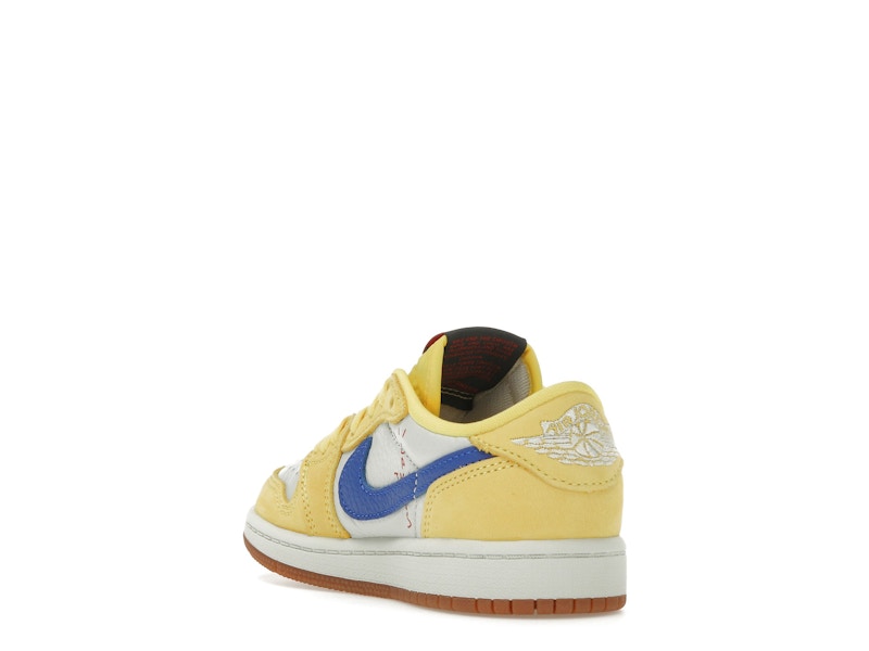 Air Jordan 1 Retro Low OG SP Travis Scott Canary (Enfant) - Canary/Racer Blue/Light Silver/Gum Medium Brown - DZ5909-700 - 24