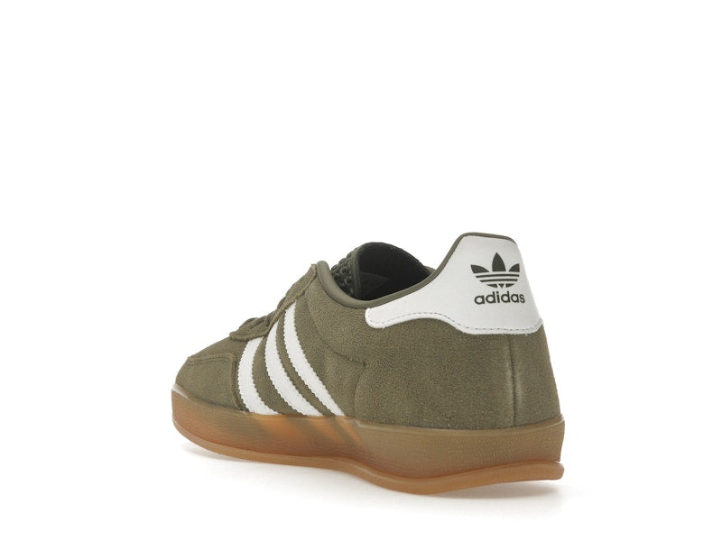 adidas Gazelle Indoor Olive Strata Cloud White Gum - Olive Strata/Cloud White/Gold Metallic - JQ0174 - 24