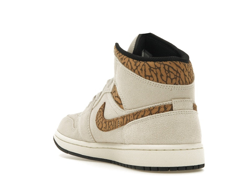 Air Jordan 1 Mid SE Brown Elephant - Light Orewood Brown/White/Light British Tan/Metallic Gold - DZ4129-102 - 24