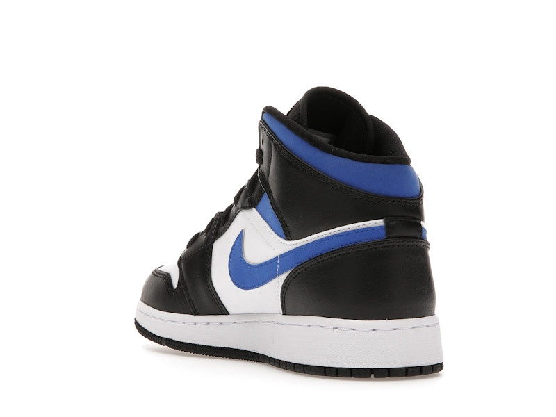 Air Jordan 1 Mid White Black Royal (GS) - White/Racer Blue-Black - 554725-140 - 24