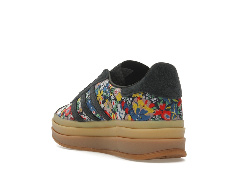 adidas Gazelle Bold Liberty London Floral Embroidery (Women's) - Core Black/Supplier Colour/Gold Metallic - JI2572 - 24