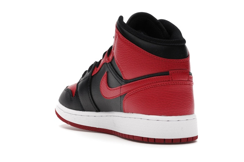 Air Jordan 1 Mid Banned (2020) (GS) - Black/Gym Red-White - 554725-074 - 24