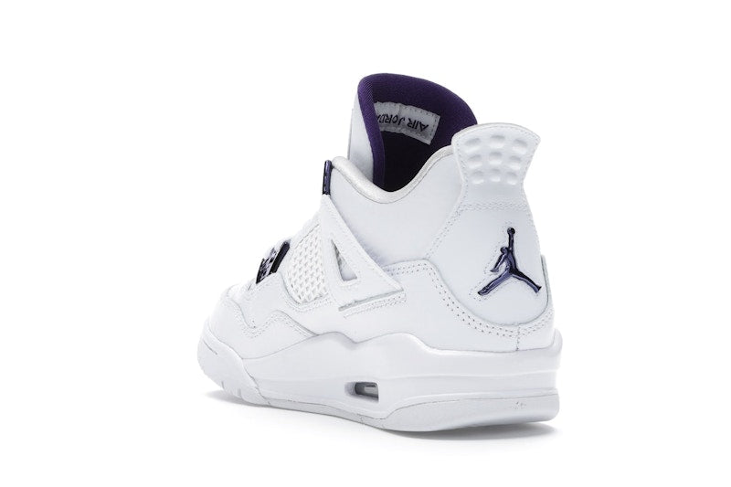 Air Jordan 4 Retro Metallic Purple (GS) - White/Court Purple-Metallic Silver - 408452-115 - 24