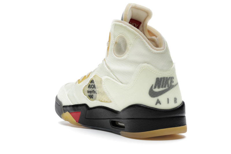 Air Jordan 5 Retro Off White Sail - Sail/Fire Red-Muslin-Black - DH8565-100 - 24
