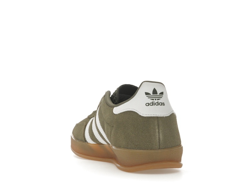 adidas Gazelle Indoor Olive Strata Cloud White Gum - Olive Strata/Cloud White/Gold Metallic - JQ0174 - 25