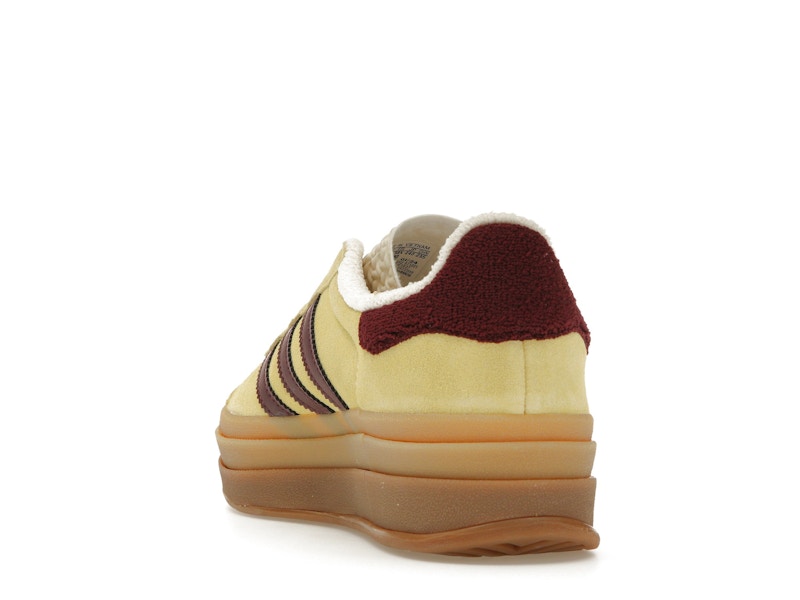 adidas Gazelle Bold Almost Yellow Maroon (Women's) - Almost Yellow/Maroon/Wonder White - IF5937 - 25