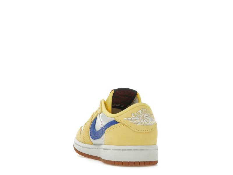 Air Jordan 1 Retro Low OG SP Travis Scott Canary (Enfant) - Canary/Racer Blue/Light Silver/Gum Medium Brown - DZ5909-700 - 25