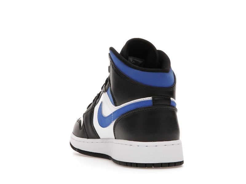 Air Jordan 1 Mid White Black Royal (GS) - White/Racer Blue-Black - 554725-140 - 25