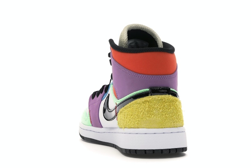 Air Jordan 1 Mid SE Multi Color (W) - White/Black-Lightbulb-Team Orange - CW1140-100 - 25