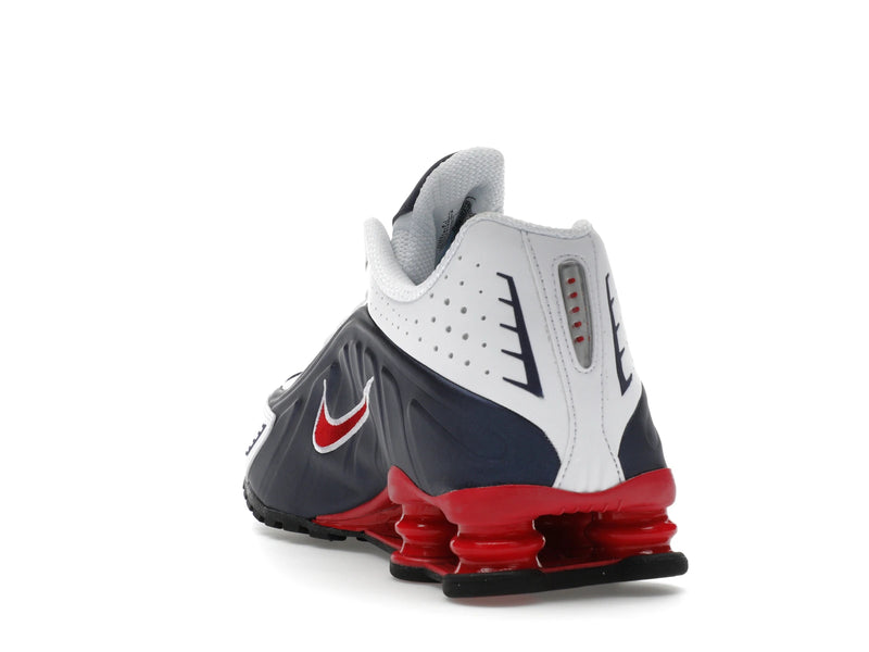Nike Shox R4 Usa (2025) - Midnight Navy/White/Metallic Silver/Gym Red - HQ1988-400 - 25