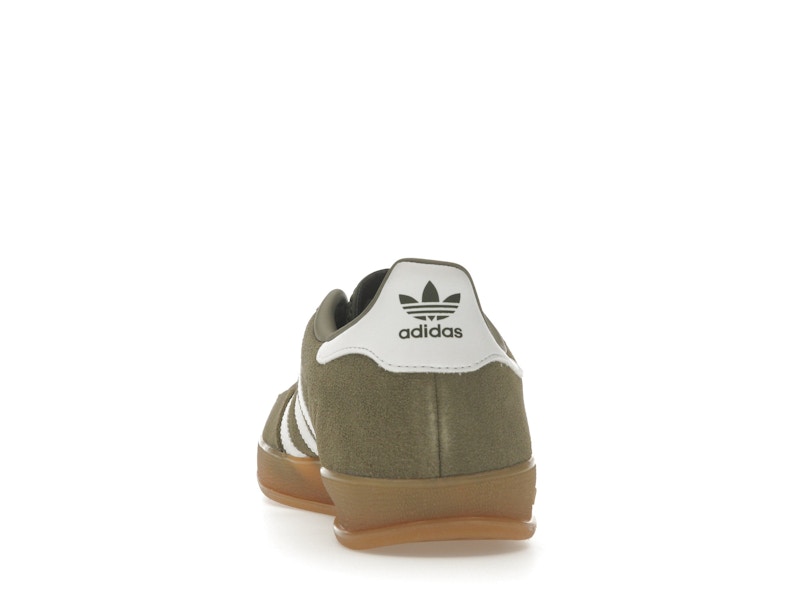 adidas Gazelle Indoor Olive Strata Cloud White Gum - Olive Strata/Cloud White/Gold Metallic - JQ0174 - 26