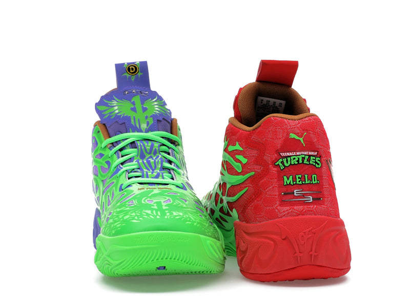 Puma Lamelo Ball Mb04 Teenage Mutant Ninja Turtles Raphael And Donatello - Fluro Green Pes/PUMA Red/Dark Amethyst - 312055-01 - 26