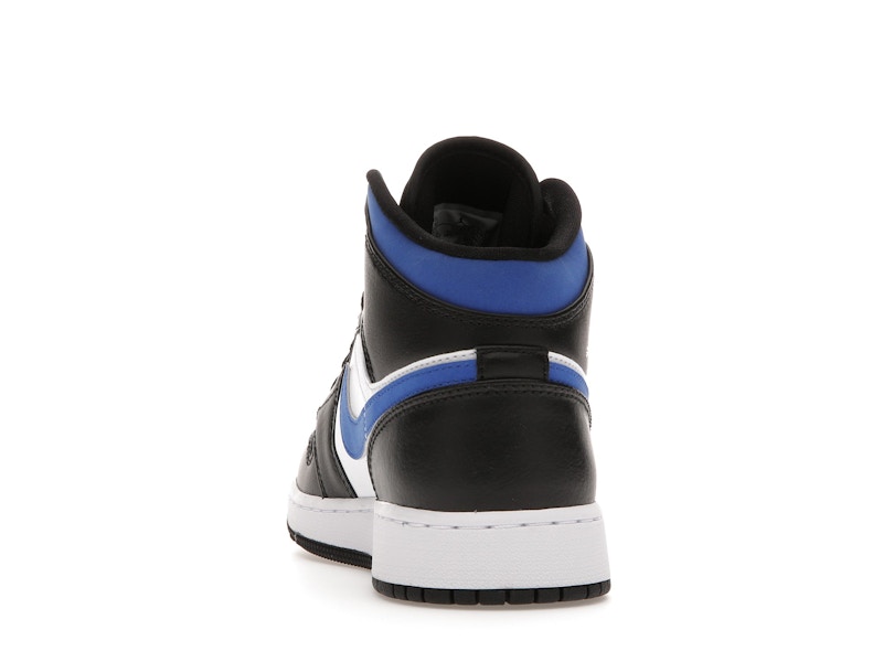 Air Jordan 1 Mid White Black Royal (GS) - White/Racer Blue-Black - 554725-140 - 26