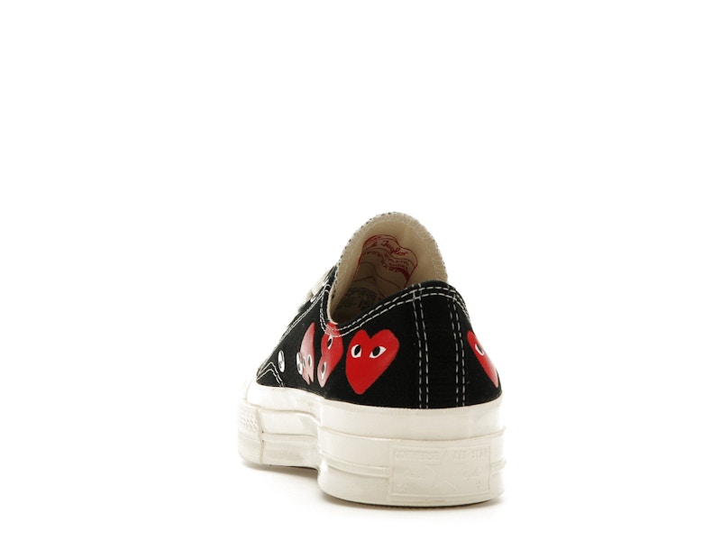 Converse Chuck Taylor All Star 70 Ox Comme des Garcons PLAY Multi-Heart Black - Black/Red/Egret - A08149C/AZ-K126-001-1 - 26
