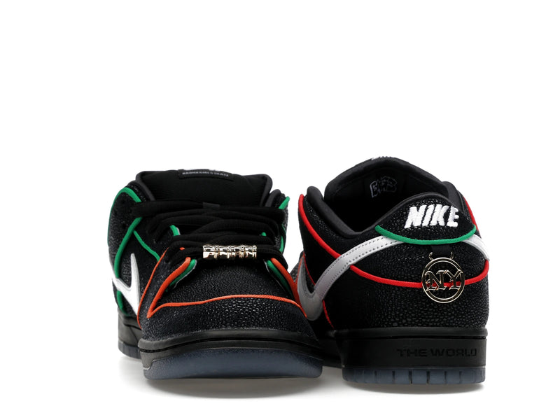 Nike SB Dunk Low Bronx Girls Skate - Black/White/Challenge Red/Total Orange/Lucky Green/Smoke Grey - HV1664-001 - 26