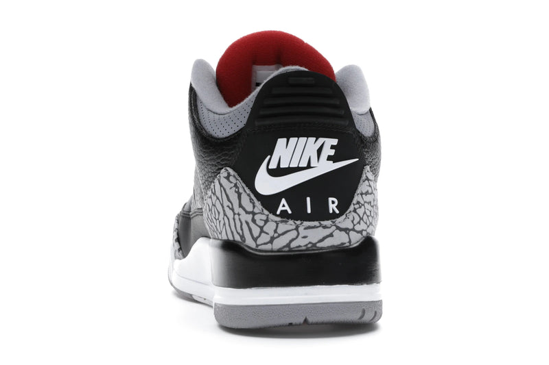 Air Jordan 3 Retro Black Cement (2018) - Black/Fire Red-Cement Grey-White - 854262-001 - 26