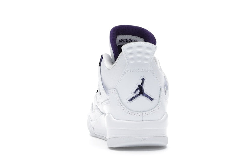 Air Jordan 4 Retro Metallic Purple (GS) - White/Court Purple-Metallic Silver - 408452-115 - 26