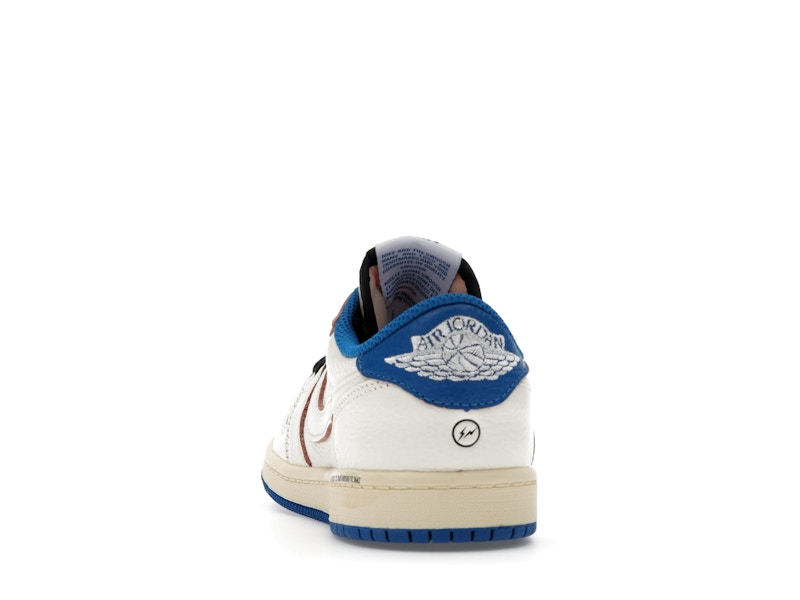 Air Jordan 1 Retro Low OG SP Fragment X Travis Scott Sail Military Blue (Enfant) - Sail/Black/Muslin/Military Blue - DO5442-104 - 26