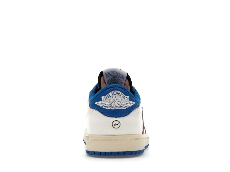 Air Jordan 1 Retro Low OG SP Fragment X Travis Scott Sail Military Blue (Enfant) - Sail/Black/Muslin/Military Blue - DO5442-104 - 27
