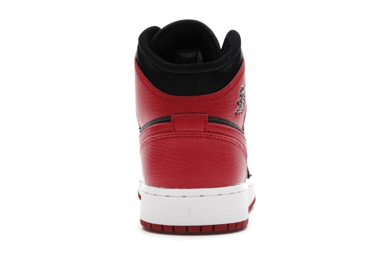 Air Jordan 1 Mid Banned (2020) (GS) - Black/Gym Red-White - 554725-074 - 27