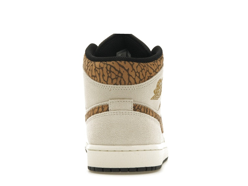 Air Jordan 1 Mid SE Brown Elephant - Light Orewood Brown/White/Light British Tan/Metallic Gold - DZ4129-102 - 27
