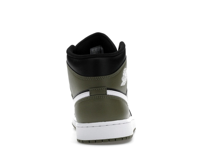 Air Jordan 1 Mid Black White Olive - Black/Medium Olive/Sail/White - DQ8426-092 - 27