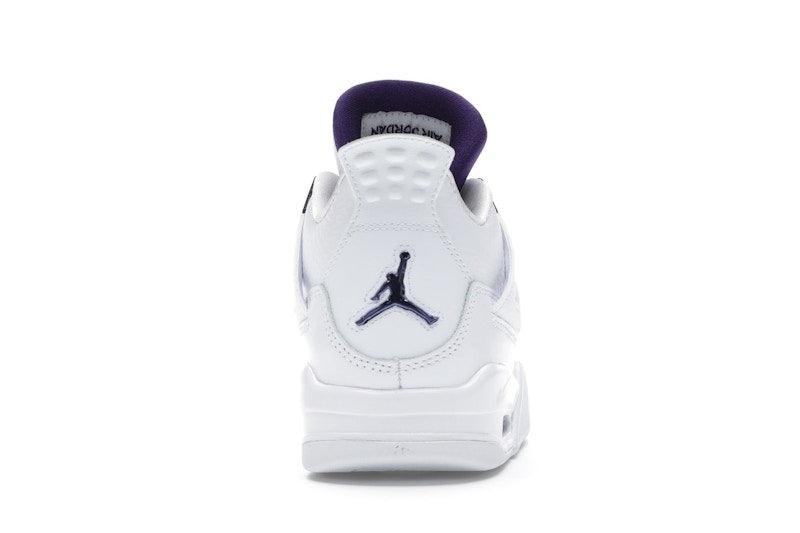 Air Jordan 4 Retro Metallic Purple (GS) - White/Court Purple-Metallic Silver - 408452-115 - 27