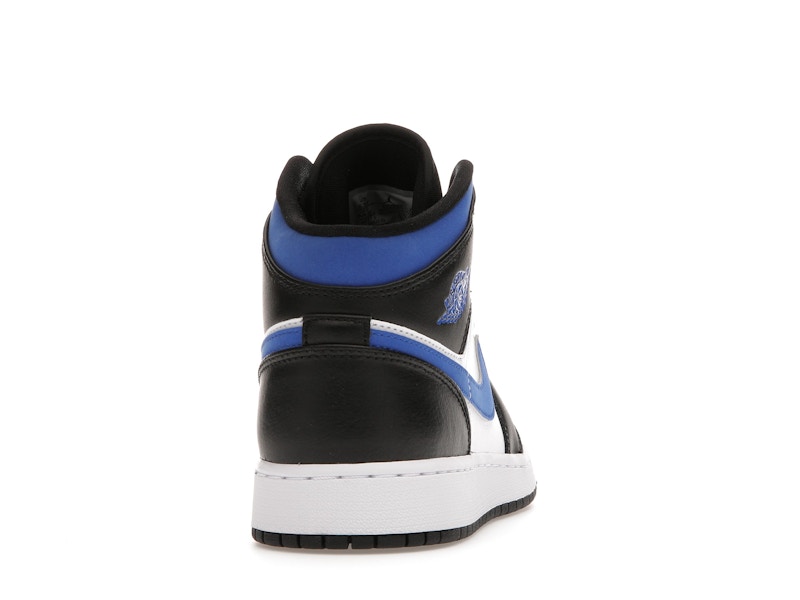 Air Jordan 1 Mid White Black Royal (GS) - White/Racer Blue-Black - 554725-140 - 28
