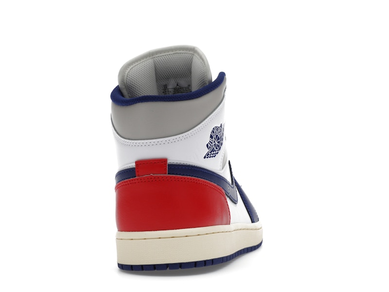 Air Jordan 1 Mid Rare Air - White/University Red/Neutral Grey/Deep Royal Blue - DQ8426-102 - 28