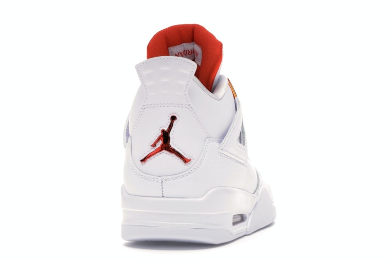Air Jordan 4 Retro Metallic Orange - White/Metallic Silver-Team Orange - CT8527-118 - 28