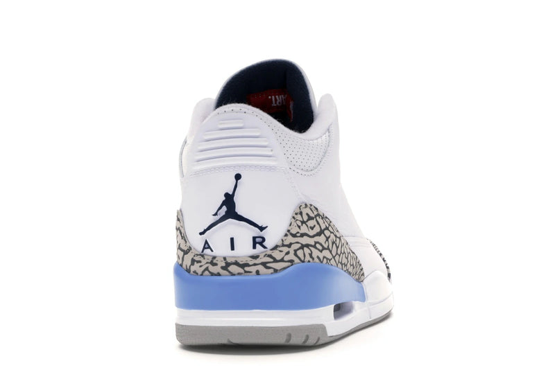 Air Jordan 3 Retro Unc (2020) - White/Valor Blue-Tech Grey - CT8532-104 - 28
