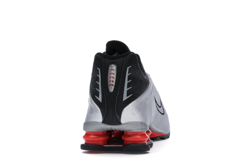 Nike Shox R4 Black Metallic Silver (2018) - Black/Metallic Silver-Max Orange - BV1111-008 - 28