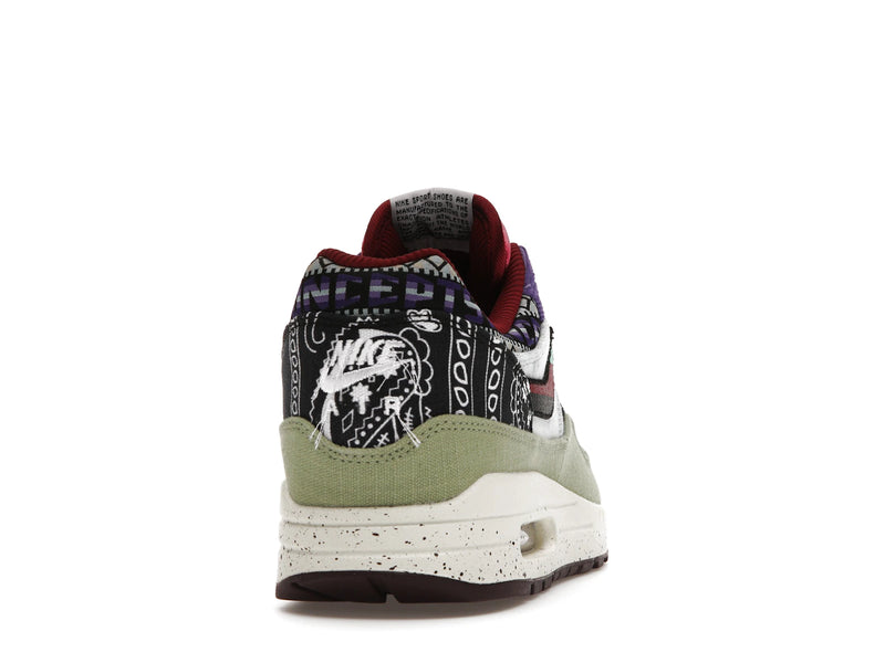 Nike Air Max 1 SP Concepts Denim Olive Canvas - Oil Green/Black/Team Red/Sail - DN1803-300 - 28