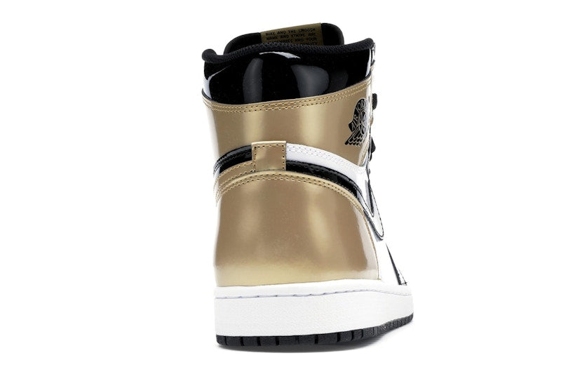 Air Jordan 1 Retro High Patent Gold Toe - Black/Metallic Gold-Summit White - 861428-007 - 28