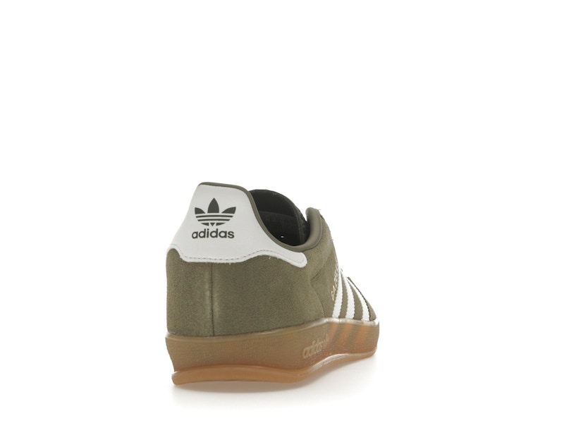 adidas Gazelle Indoor Olive Strata Cloud White Gum - Olive Strata/Cloud White/Gold Metallic - JQ0174 - 28