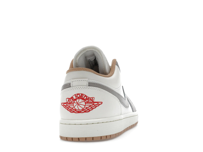 Air Jordan 1 Low Sail College Grey Rattan - Sail/College Grey/Hemp/Fire Red - 553558-169 - 28