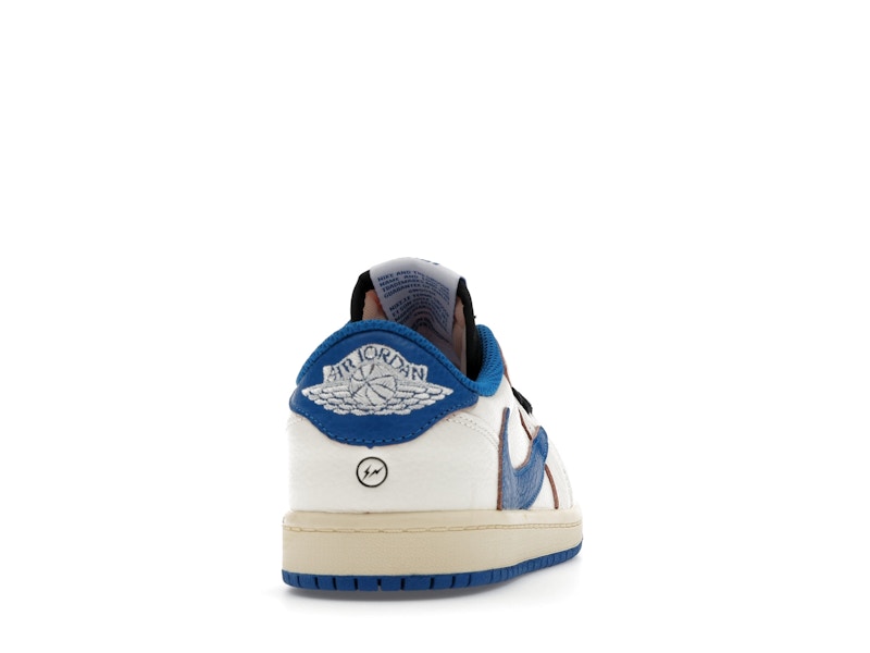 Air Jordan 1 Retro Low OG SP Fragment X Travis Scott Sail Military Blue (Enfant) - Sail/Black/Muslin/Military Blue - DO5442-104 - 28