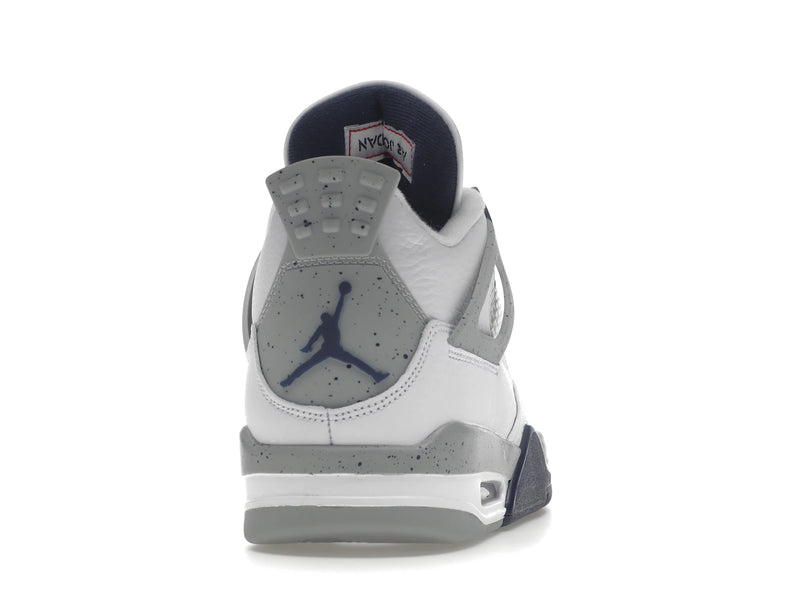 Air Jordan 4 Retro White Midnight Navy - White/Midnight Navy/Light Smoke Grey-Fire Red - DH6927-140 - 28