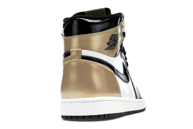 Air Jordan 1 Retro High Patent Gold Toe - Black/Metallic Gold-Summit White - 861428-007 - 29