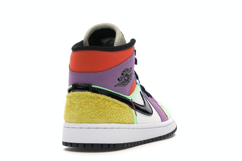 Air Jordan 1 Mid SE Multi Color (W) - White/Black-Lightbulb-Team Orange - CW1140-100 - 29